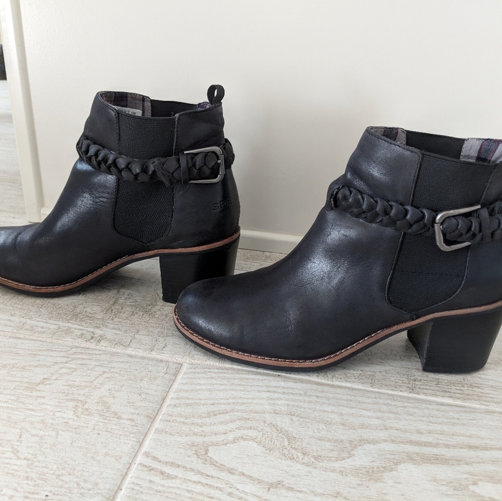 Sperry Top Rider Black ankle boots Size 8
